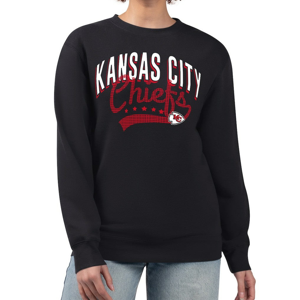 G-III 4Her by Carl Banks Women's Filigree Logo Graphic Fleece Pullover Sweatshirt - Kansas City Chiefs