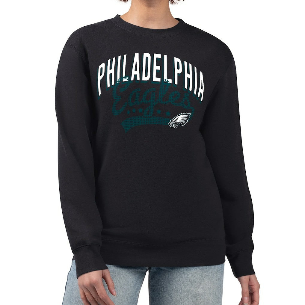 G-III 4Her by Carl Banks Women's Filigree Logo Graphic Fleece Pullover Sweatshirt - Philadelphia Eagles