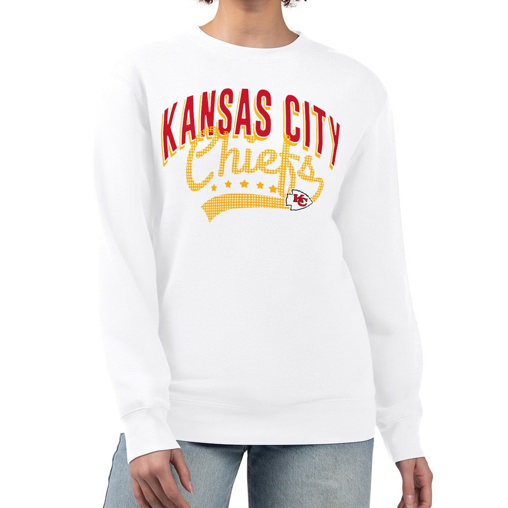 G-III 4Her by Carl Banks Women's Filigree Logo Graphic Fleece Pullover Sweatshirt - Kansas City Chiefs