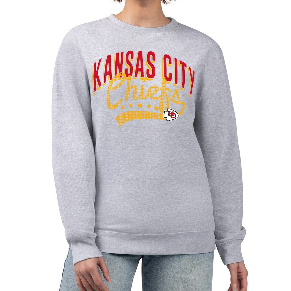 G-III 4Her by Carl Banks Women's Filigree Logo Graphic Fleece Pullover Sweatshirt - Kansas City Chiefs
