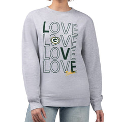 G-III 4Her by Carl Banks Women's Lots of Love Graphic Fleece Pullover Sweatshirt - Green Bay Packers