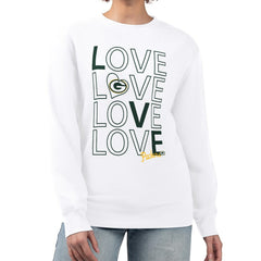 G-III 4Her by Carl Banks Women's Lots of Love Graphic Fleece Pullover Sweatshirt - Green Bay Packers