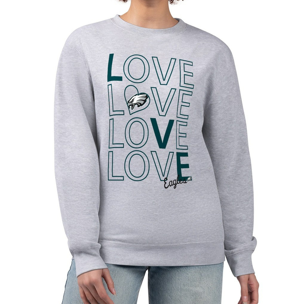 G-III 4Her by Carl Banks Women's Lots of Love Graphic Fleece Pullover Sweatshirt - Philadelphia Eagles