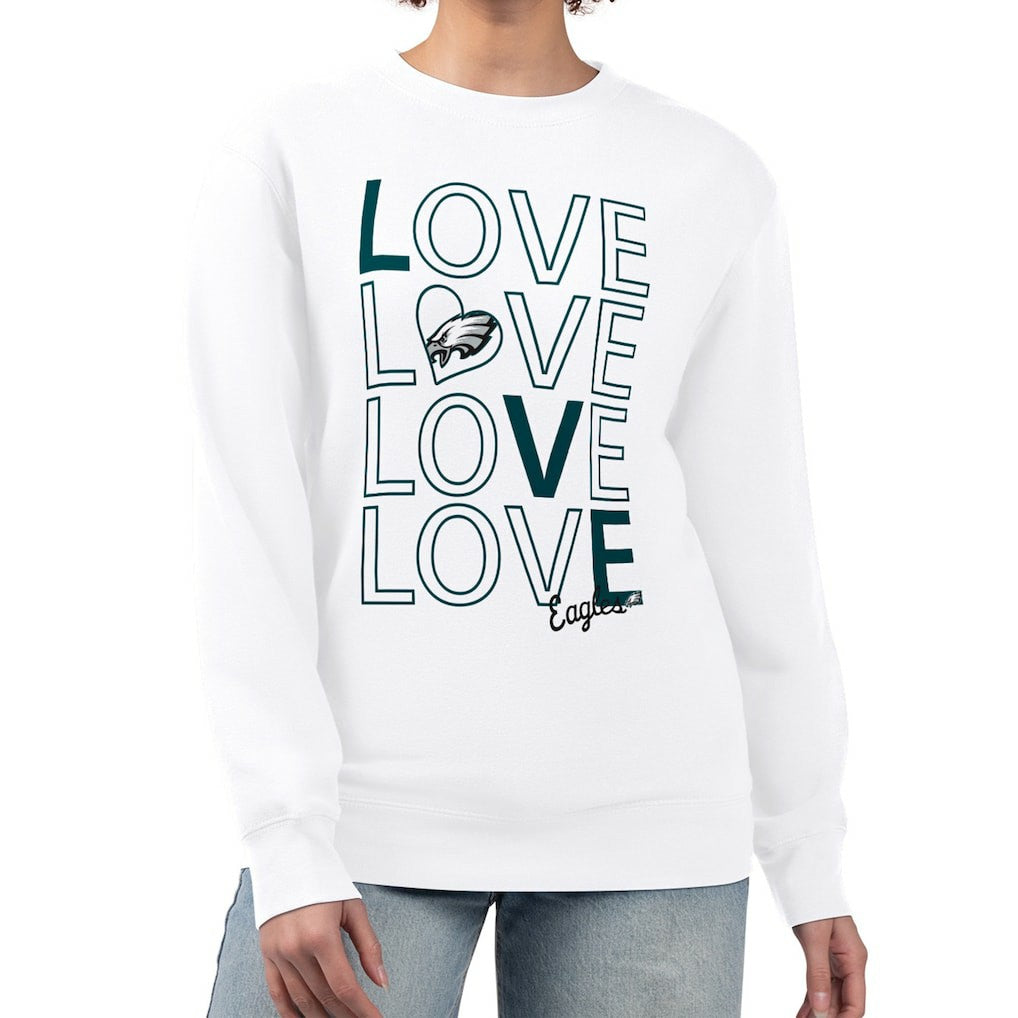G-III 4Her by Carl Banks Women's Lots of Love Graphic Fleece Pullover Sweatshirt - Philadelphia Eagles