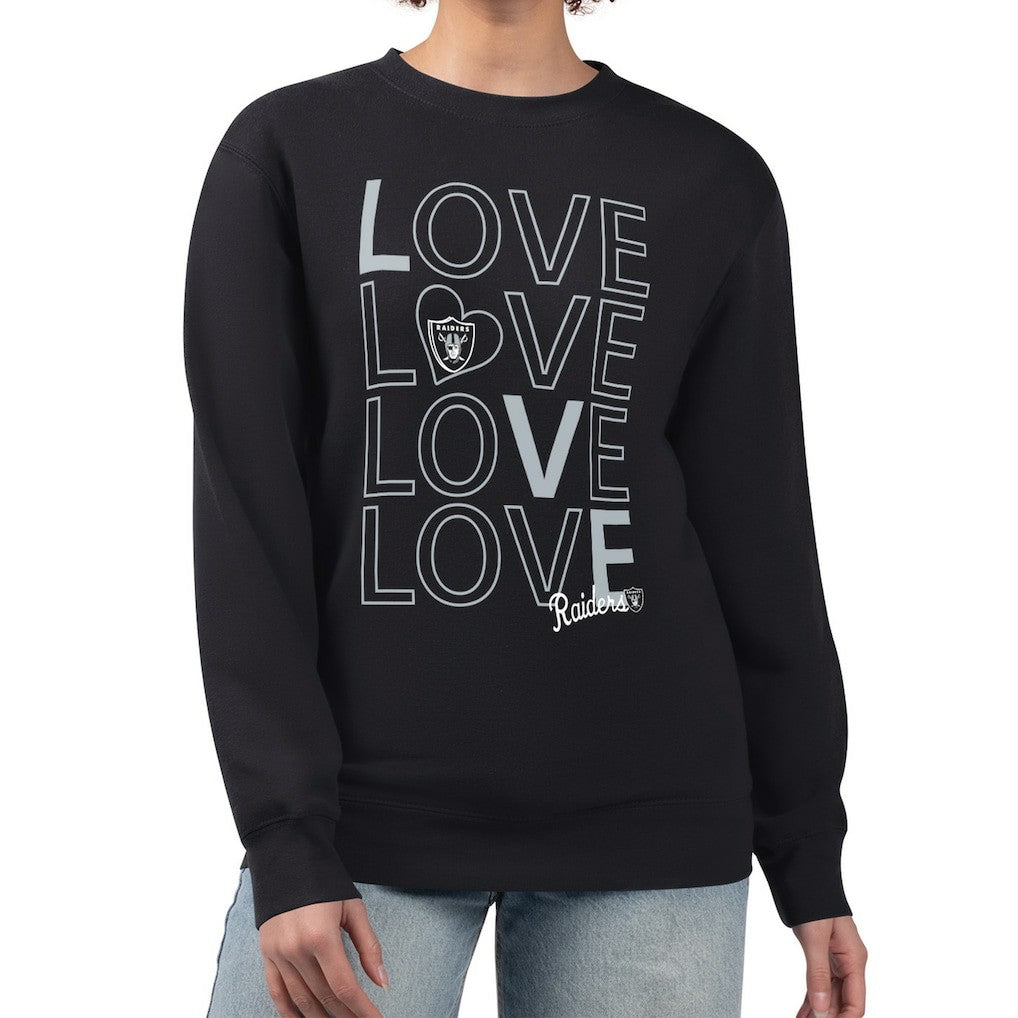 G-III 4Her by Carl Banks Women's Lots of Love Graphic Fleece Pullover Sweatshirt - Las Vegas Raiders