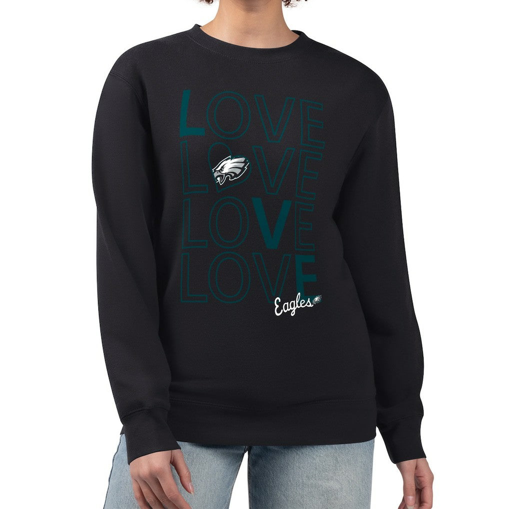 G-III 4Her by Carl Banks Women's Lots of Love Graphic Fleece Pullover Sweatshirt - Philadelphia Eagles