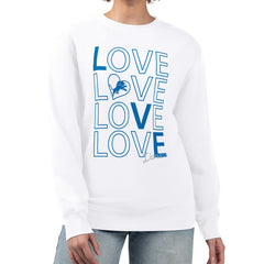 G-III 4Her by Carl Banks Women's Lots of Love Graphic Fleece Pullover Sweatshirt - Detroit Lions