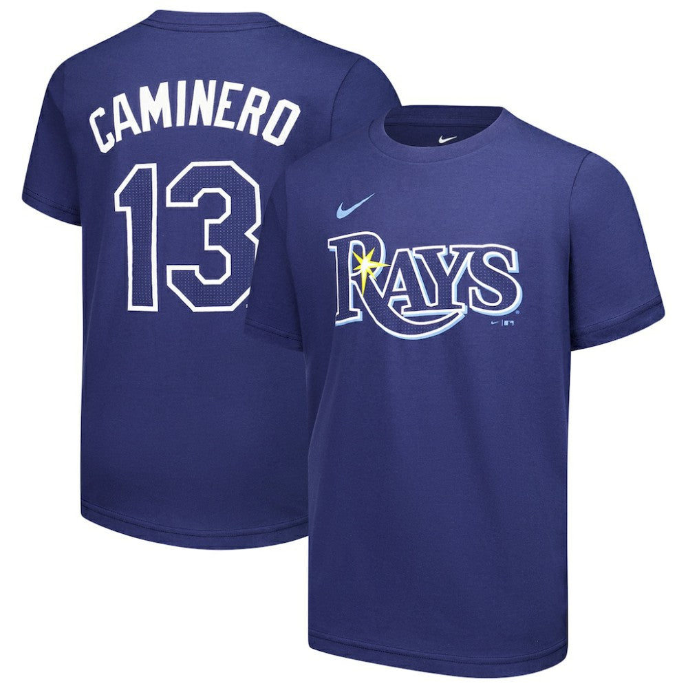 MLB Junior Caminero Tampa Bay Rays Nike Youth Name & Number T-Shirt
