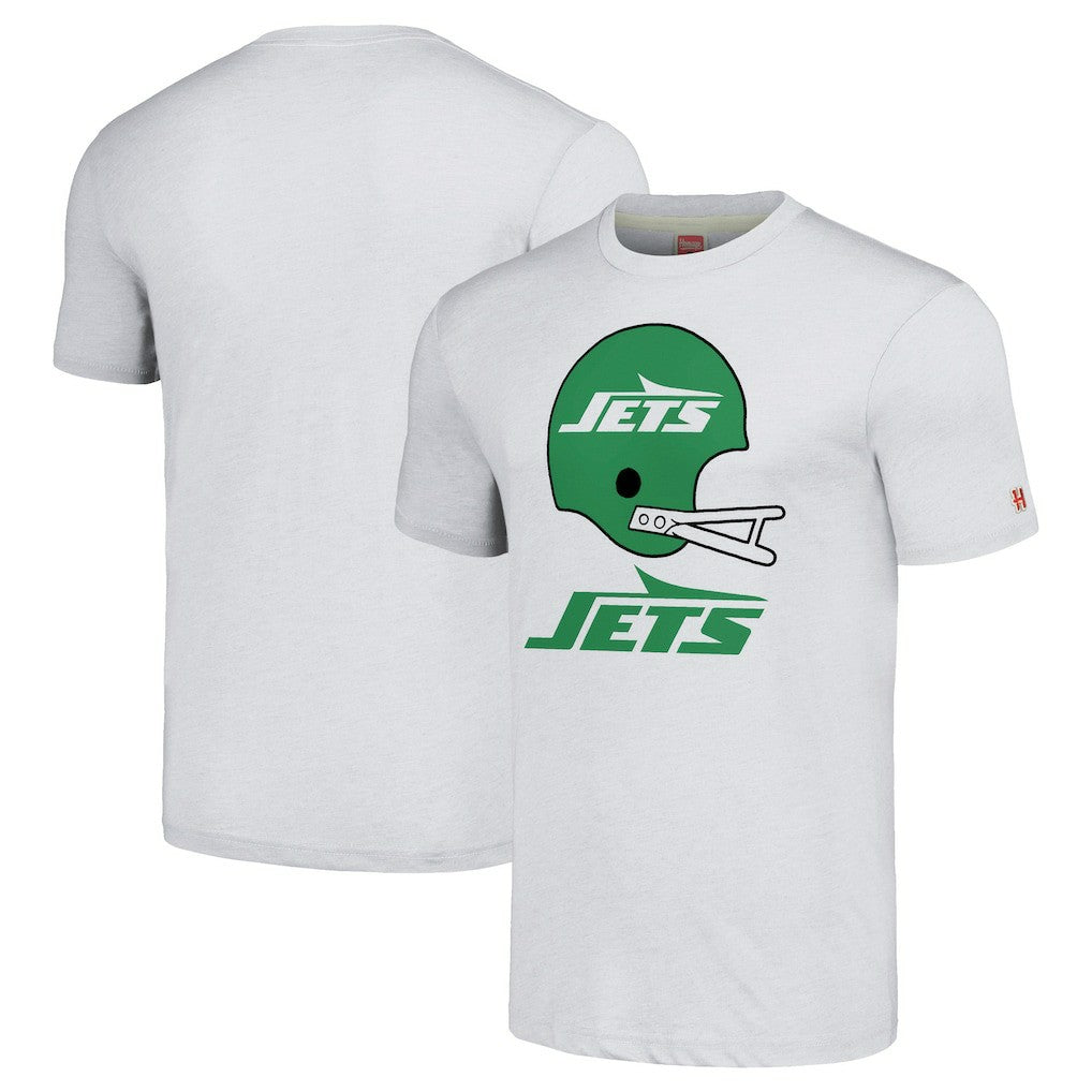 Homage Unisex Big Helmet Tri-Blend T-Shirt - New York Jets