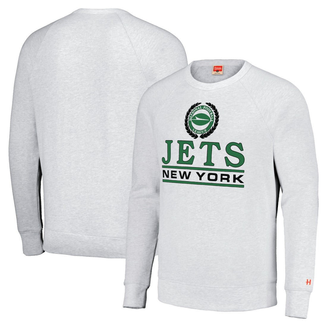 Homage Unisex Crest Tri-Blend Crewneck Pullover Sweatshirt - New York Jets