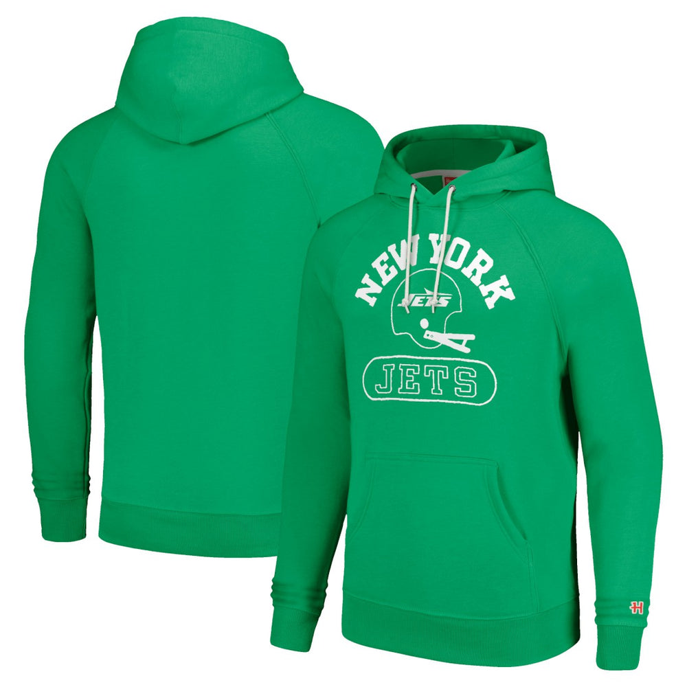 Homage Unisex Helmet Tri-Blend Pullover Hoodie - New York Jets