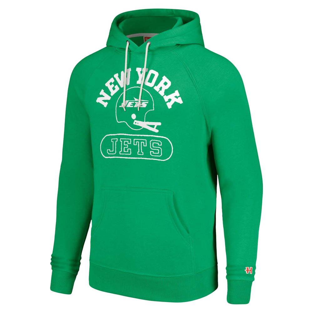 Homage Unisex Helmet Tri-Blend Pullover Hoodie - New York Jets