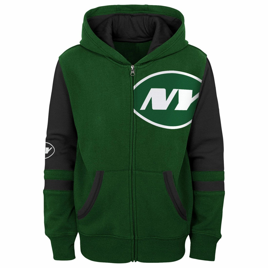 Youth Stadium Color-Block Full-Zip Hoodie - New York Jets