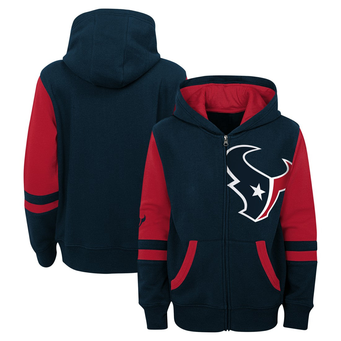 Preschool Stadium Color Block Full-Zip Hoodie - Houston Texans