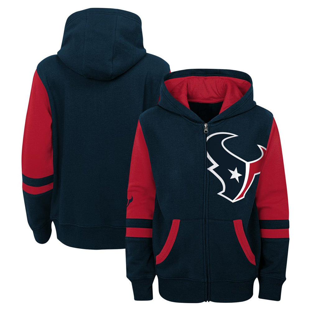 Preschool Stadium Color Block Full-Zip Hoodie - Houston Texans