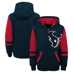 Preschool Stadium Color Block Full-Zip Hoodie - Houston Texans