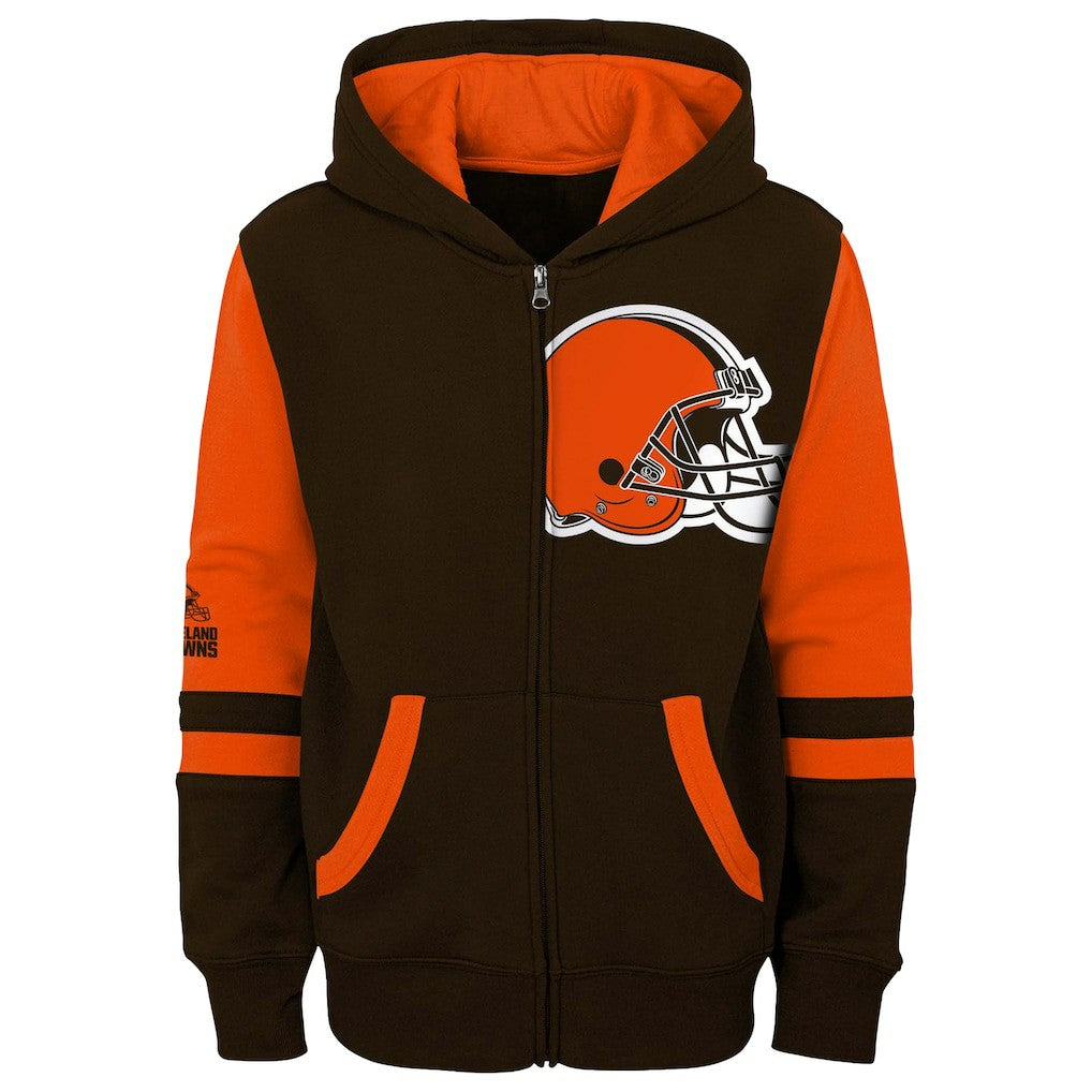 Preschool Stadium Color Block Full-Zip Hoodie - Cleveland Browns