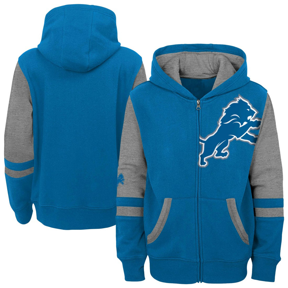 Preschool Stadium Color Block Full-Zip Hoodie - Detroit Lions