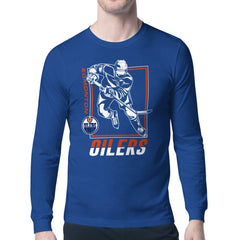 NHL Royal Edmonton Oilers Starter Player Grid Long Sleeve T-Shirt