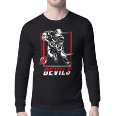 NHL Black New Jersey Devils Starter Player Grid Long Sleeve T-Shirt