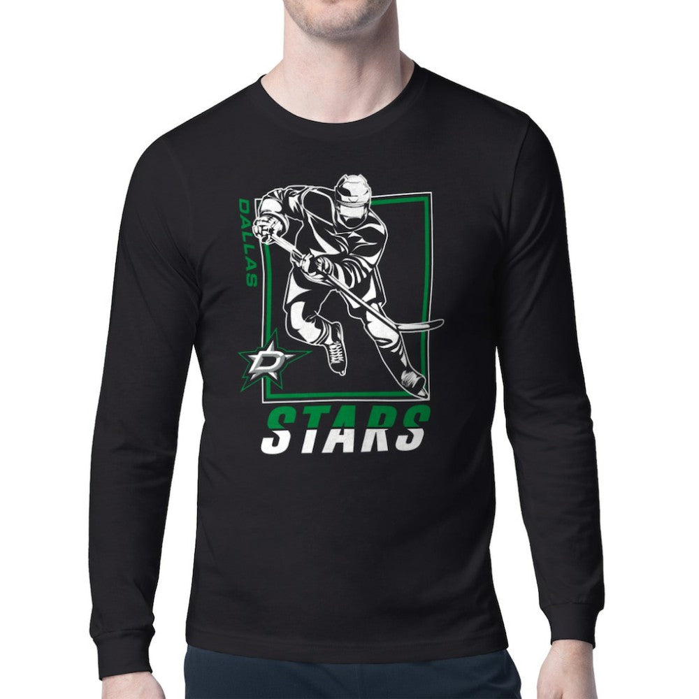 NHL Black Dallas Stars Starter Player Grid Long Sleeve T-Shirt