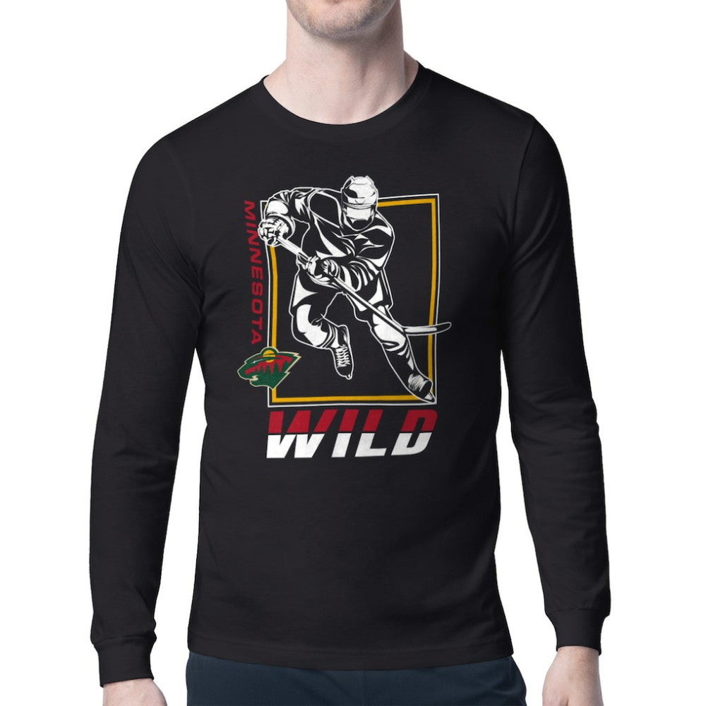 NHL Black Minnesota Wild Starter Player Grid Long Sleeve T-Shirt