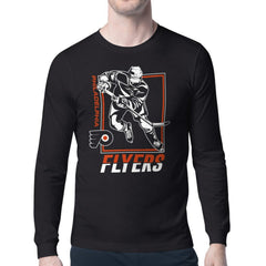 NHL Black Philadelphia Flyers Starter Player Grid Long Sleeve T-Shirt