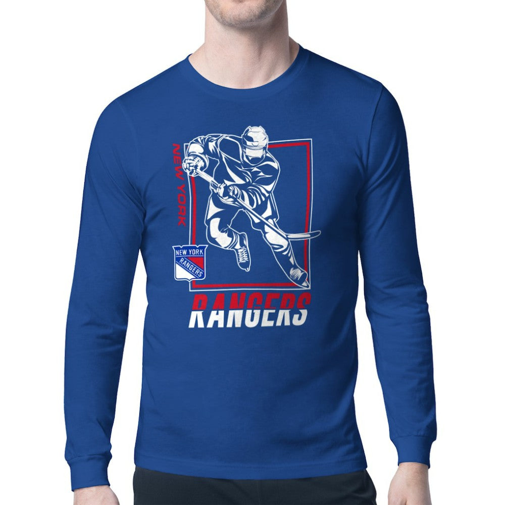 NHL Blue New York Rangers Starter Player Grid Long Sleeve T-Shirt