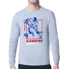 NHL Heather Gray New York Rangers Starter Player Grid Long Sleeve T-Shirt