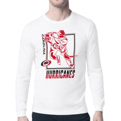 NHL White Carolina Hurricanes Starter Player Grid Long Sleeve T-Shirt