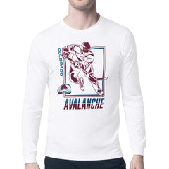 NHL White Colorado Avalanche Starter Player Grid Long Sleeve T-Shirt