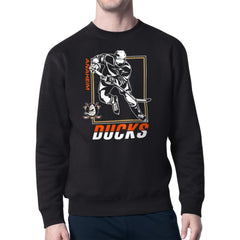 NHL Black Anaheim Ducks Starter Player Grid Fleece Pullover Sweatshirt