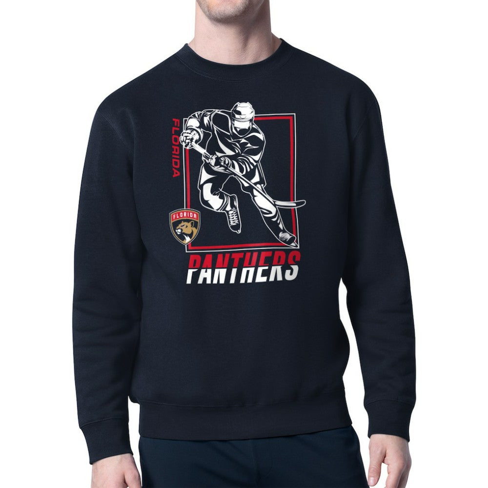 NHL Navy Florida Panthers Starter Player Grid Fleece Pullover Sweatshirt
