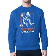 NHL Royal Edmonton Oilers Starter Player Grid Fleece Pullover Sweatshirt