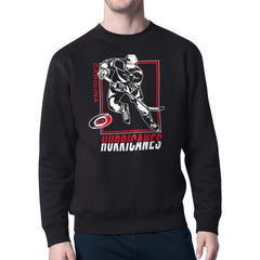 NHL Black Carolina Hurricanes Starter Player Grid Fleece Pullover Sweatshirt