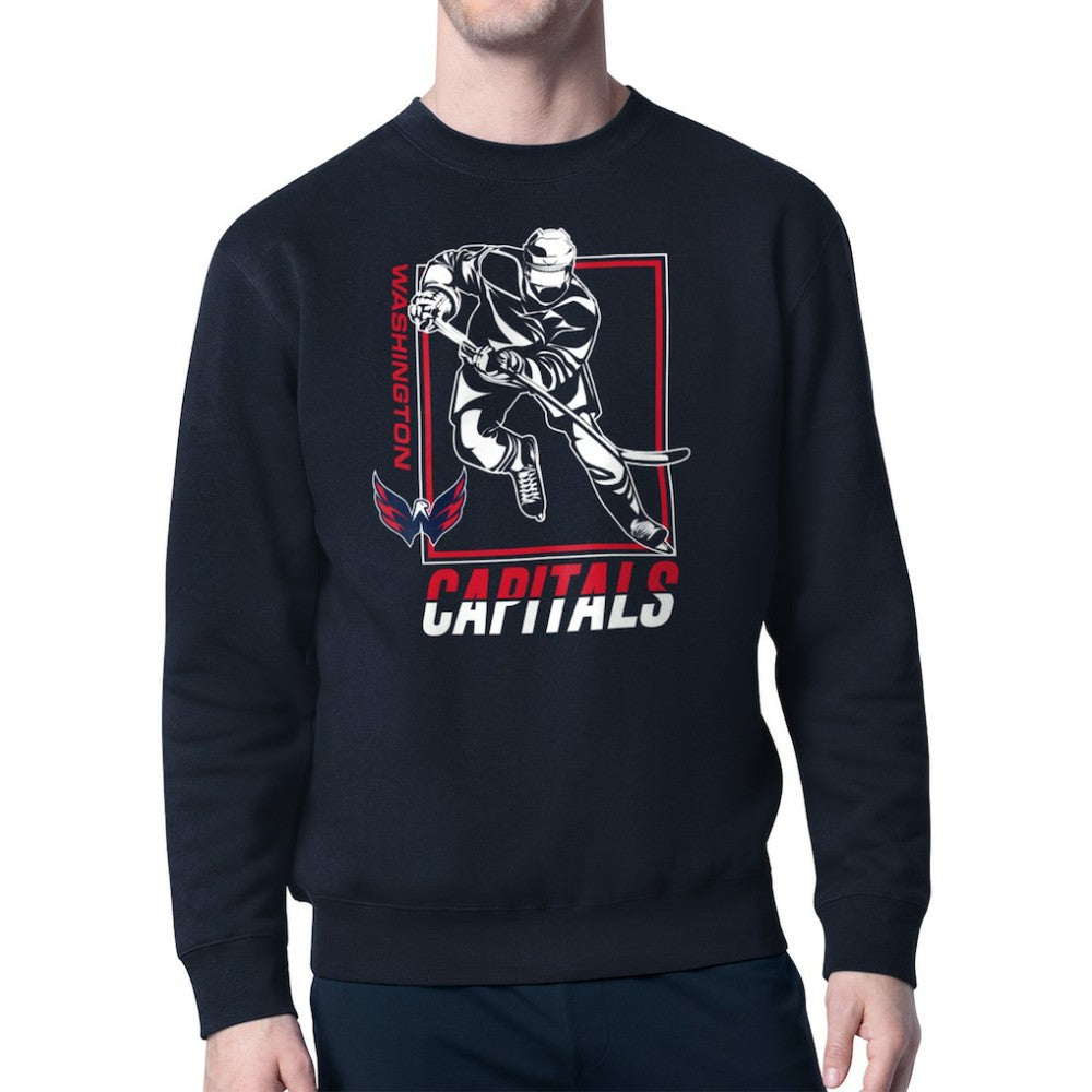 NHL Navy Washington Capitals Starter Player Grid Fleece Pullover Sweatshirt