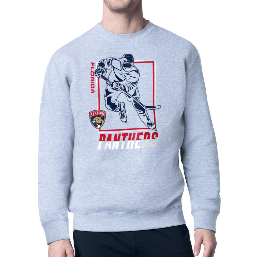 NHL Heather Gray Florida Panthers Starter Player Grid Fleece Pullover Sweatshirt
