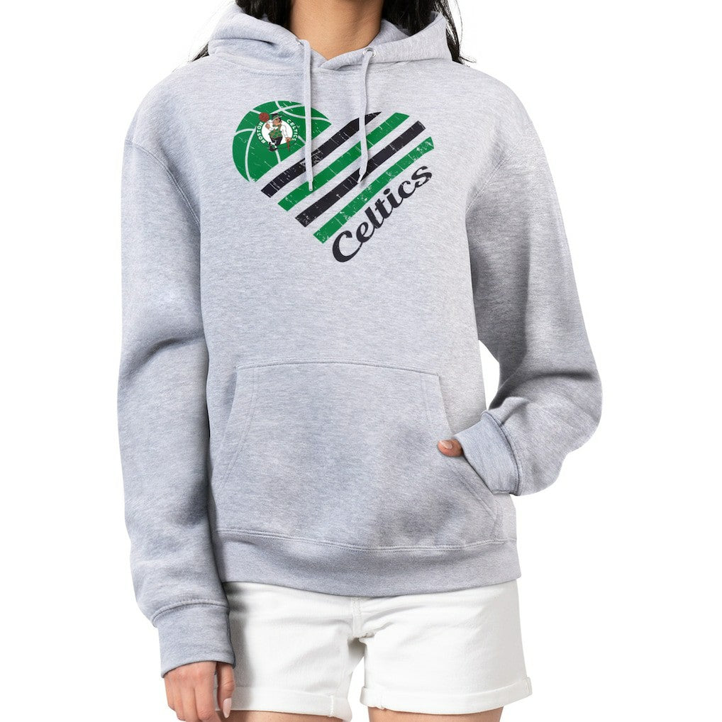 NBA Boston Celtics G-III 4Her by Carl Banks Women's Heart Pullover Hoodie - Heather Gray discount