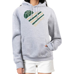 NBA Milwaukee Bucks G-III 4Her by Carl Banks Women's Heart Pullover Hoodie - Heather Gray cheap
