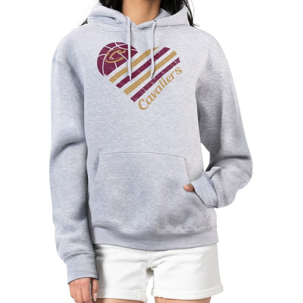 NBA Cleveland Cavaliers G-III 4Her by Carl Banks Women's Heart Pullover Hoodie - Heather Gray outlet