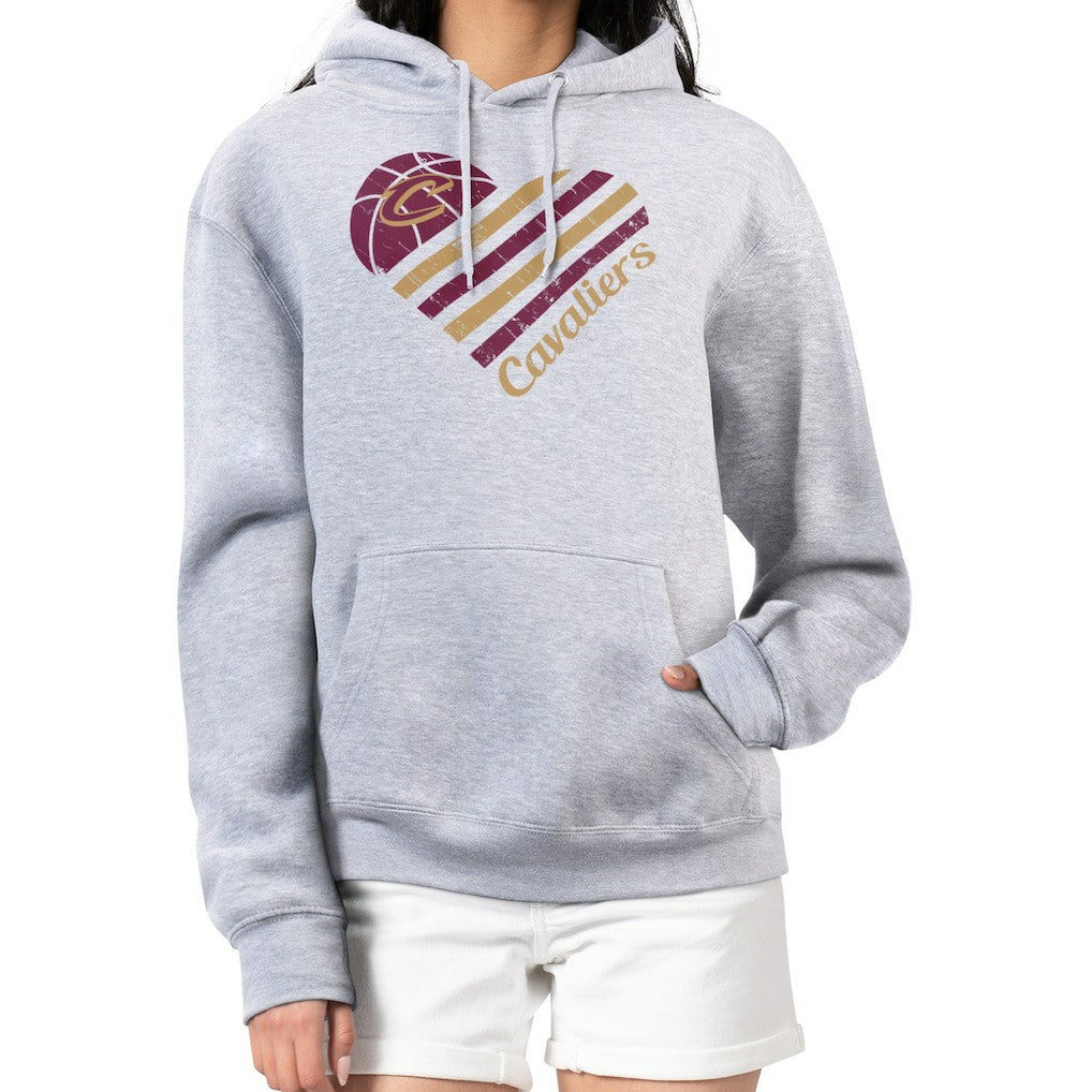 NBA Cleveland Cavaliers G-III 4Her by Carl Banks Women's Heart Pullover Hoodie - Heather Gray outlet