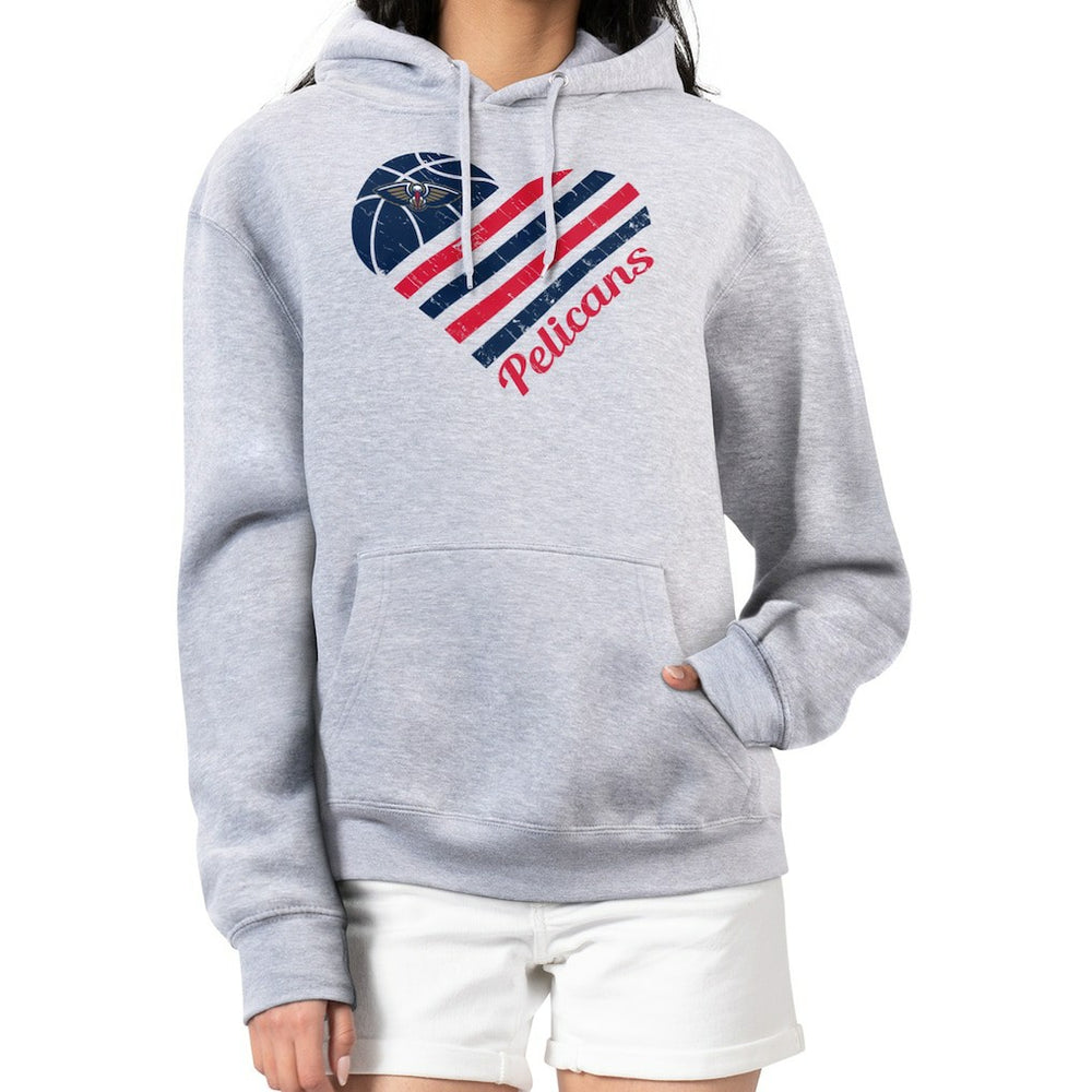 NBA New Orleans Pelicans G-III 4Her by Carl Banks Women's Heart Pullover Hoodie - Heather Gray on sale