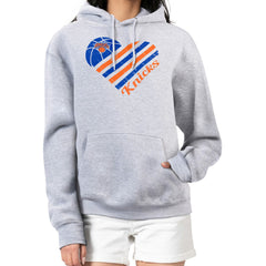 NBA New York Knicks G-III 4Her by Carl Banks Women's Heart Pullover Hoodie - Heather Gray sale