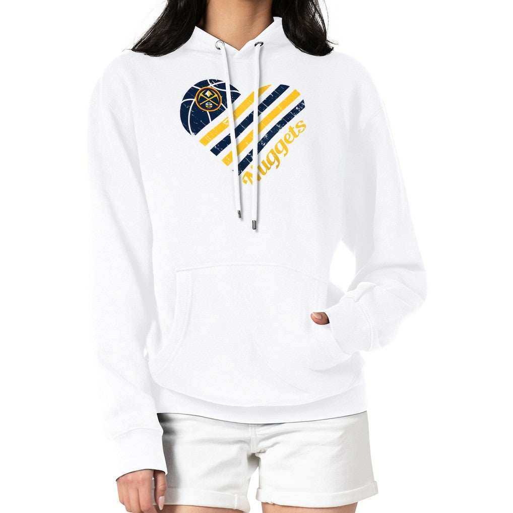NBA Denver Nuggets G-III 4Her by Carl Banks Women's Heart Pullover Hoodie - White online