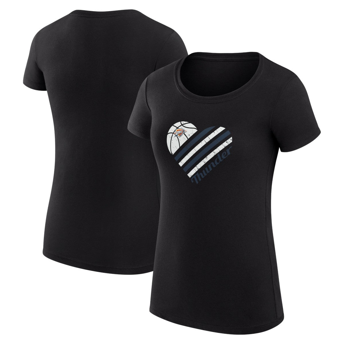 NBA Oklahoma City Thunder G-III 4Her by Carl Banks Women's Super-Slim Fit Lightweight Heart T-Shirt