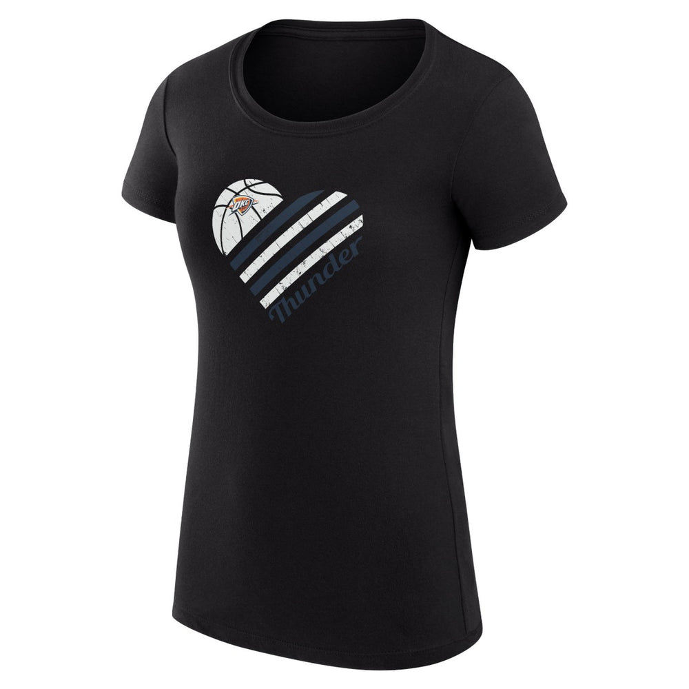 NBA Oklahoma City Thunder G-III 4Her by Carl Banks Women's Super-Slim Fit Lightweight Heart T-Shirt