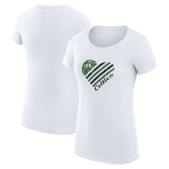 NBA Boston Celtics G-III 4Her by Carl Banks Women's Super-Slim Fit Lightweight Heart T-Shirt