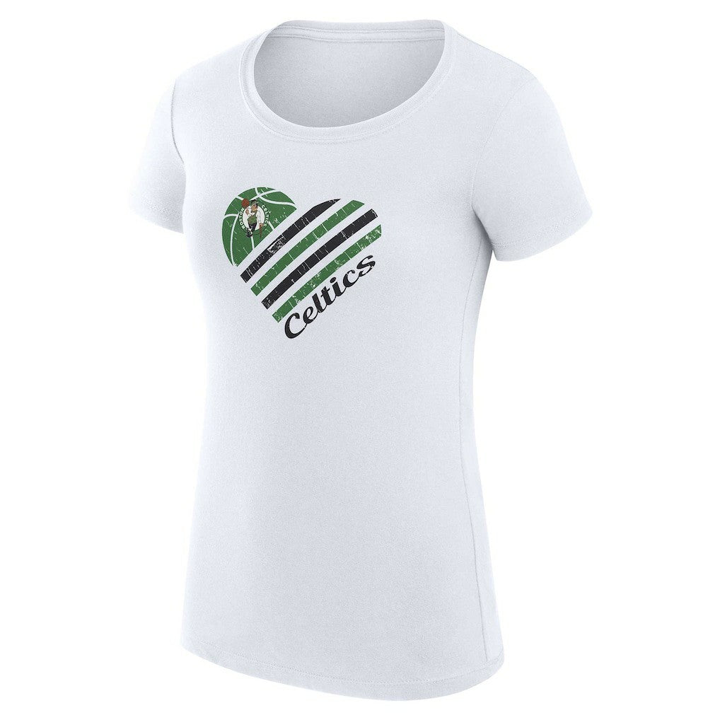 NBA Boston Celtics G-III 4Her by Carl Banks Women's Super-Slim Fit Lightweight Heart T-Shirt