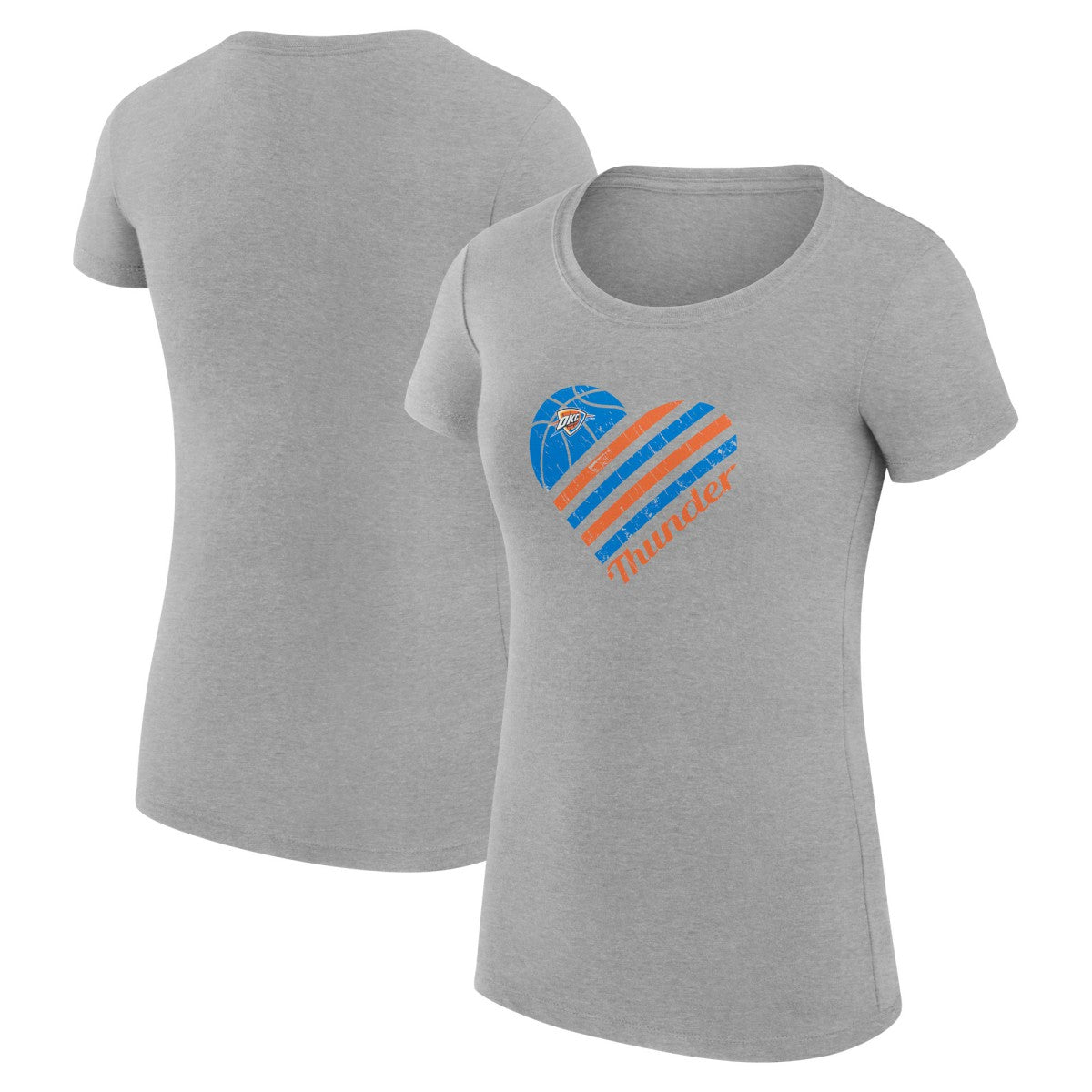 NBA Oklahoma City Thunder G-III 4Her by Carl Banks Women's Super-Slim Fit Lightweight Heart T-Shirt