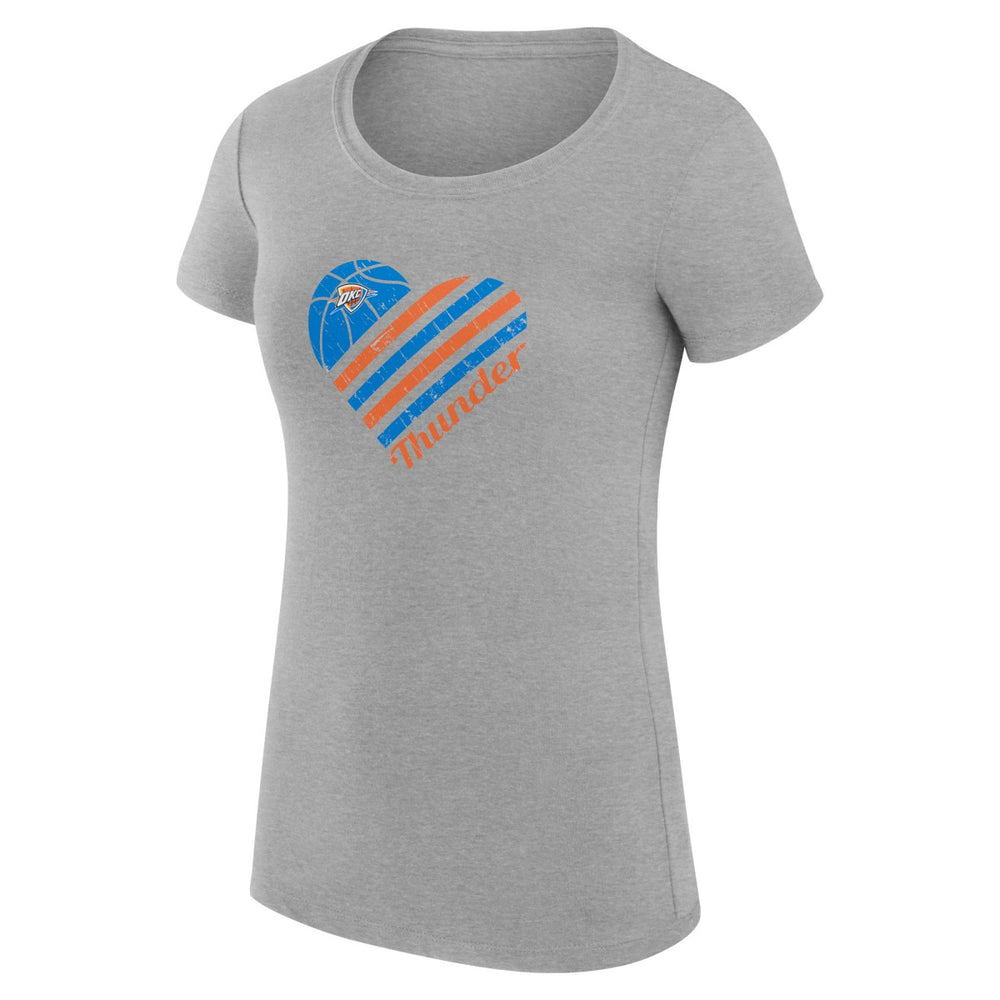 NBA Oklahoma City Thunder G-III 4Her by Carl Banks Women's Super-Slim Fit Lightweight Heart T-Shirt